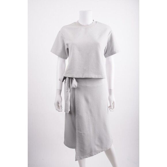 Hemsmith Dresses & Skirts - Hemsmith Womens Shirt Top & Skort Set S Small Gray Tie Waist Wrap NWT